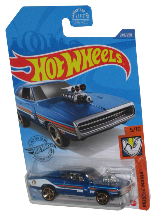 Hot Wheels '70 Dodge Charger R/T (2017) Muscle Mania 5/10 Blue Toy Car 249/250