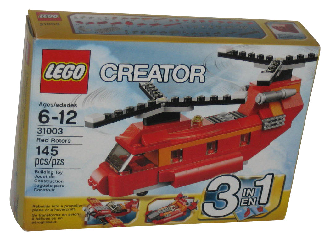LEGO Creator Red Rotors Helicopter Building Toy Set 31003