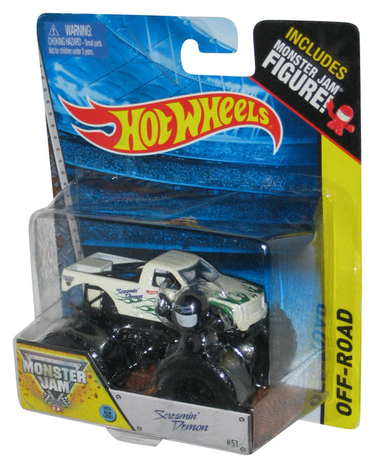 Monster Jam Screamin' Demon (2014) Off-Road Toy Car w/ Black Figure #51 - (Dented Plastic)