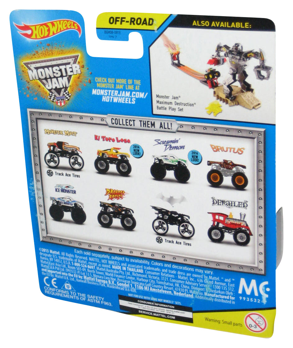 Monster Jam Screamin' Demon (2014) Off-Road Toy Car w/ Black Figure #51 - (Dented Plastic)