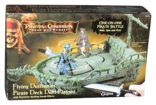 Pirates of The Caribbean Dead Man's Chest Flying Dutchman Deck Duel Toy Figure Playset w/ Electronic Battling Sound
