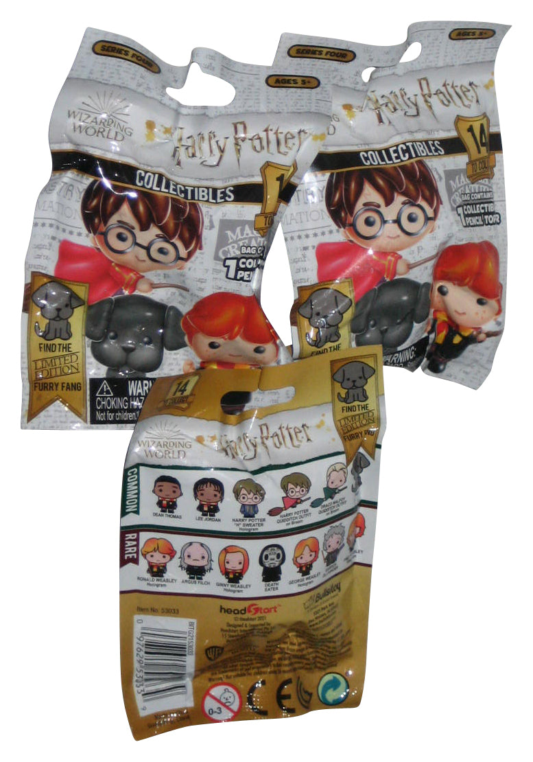 Harry Potter Series 4 Bullsitoy Collectible Pencil Topper Lot - (3 Blind Random Bags)