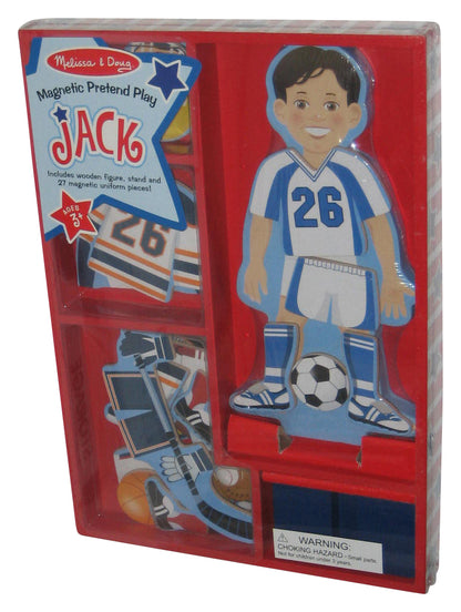 Melissa and Doug Magnetic Pretend Play Wooden Figure w/ Sports Uniform Pieces
