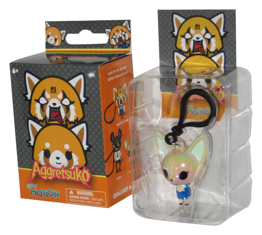 Aggretsuko Chibi In Motion Bullsitoy Metallic Fenneko 2.5 Inch Mini Figure Keychain