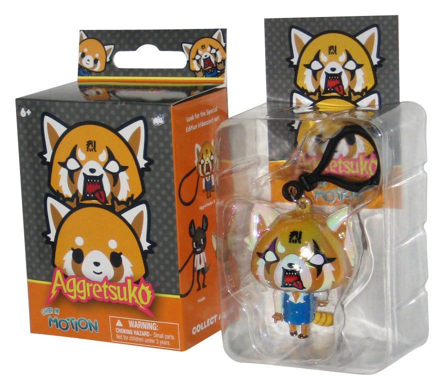 Aggretsuko Chibi In Motion Bullsitoy Metallic Angry 2.5 Inch Mini Figure Keychain