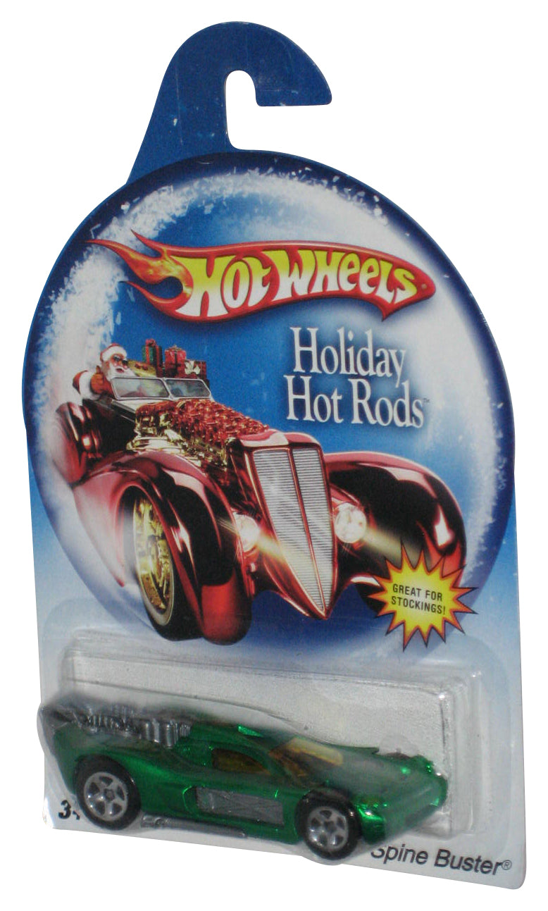 Hot Wheels Holiday Hot Rods (2008) Spine Buster Green Toy Car