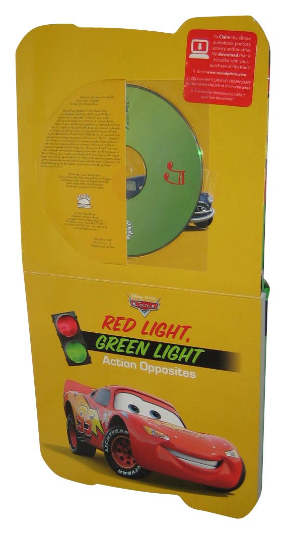 Disney Cars Red Green Light Action Opposites Board Book w/ Music & Read-Along CD