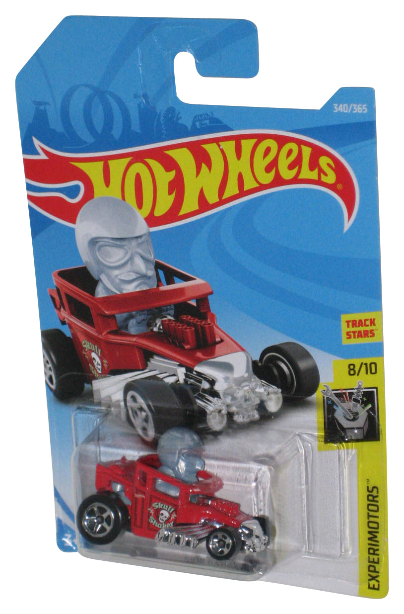 Hot Wheels Experimotors 8/10 (2017) Red Skull Shaker Toy Car 340/365