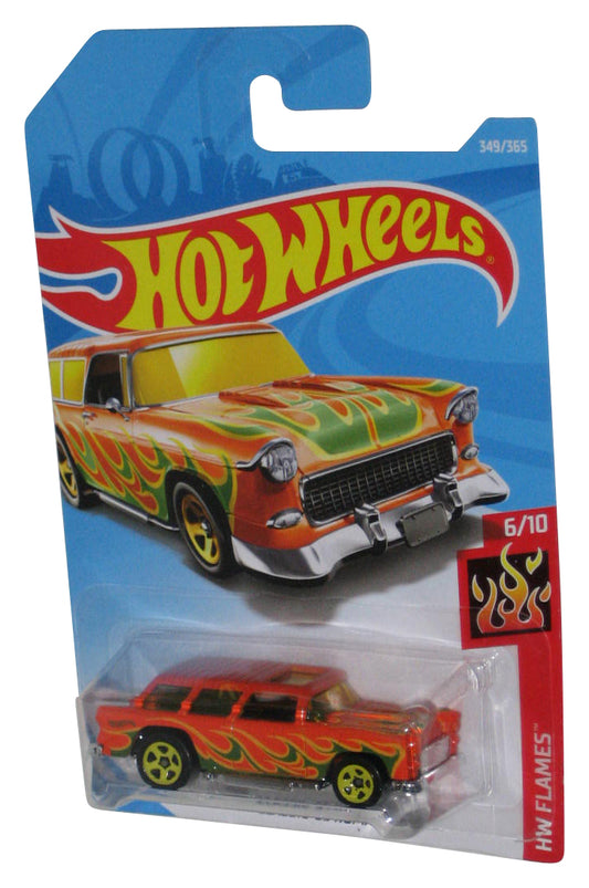 Hot Wheels HW Flames 6/10 (2017) Orange Classic '55 Nomad Toy Car 349/365