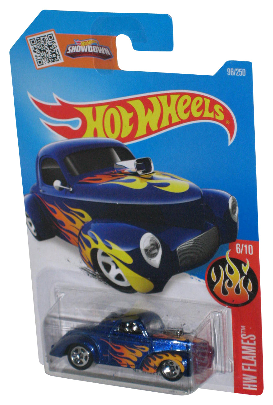 Hot Wheels HW Flames 6/10 (2015) Blue '41 Willys Toy Car 96/250