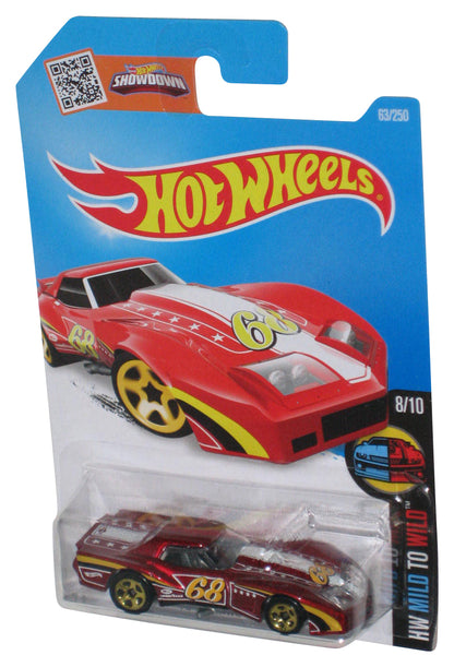 Hot Wheels Showdown HW Mild To Wild 8/10 (2015) Red '76 Greenwood Corvette Toy Car 63/250