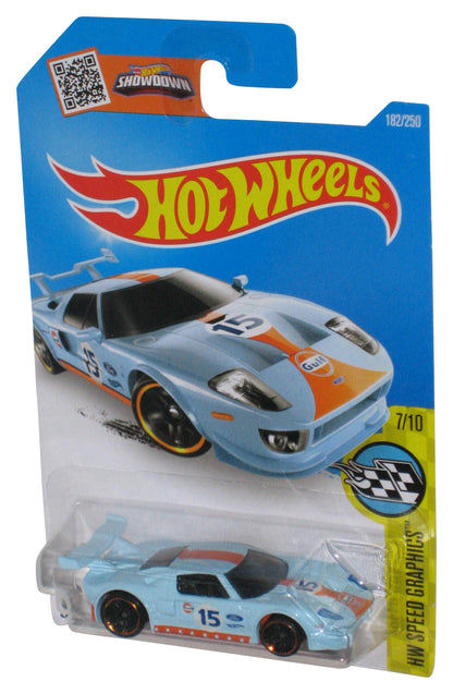 Hot Wheels Showdown HW Speed Graphics 7/10 (2015) Light Blue Ford GT Toy Car 182/250
