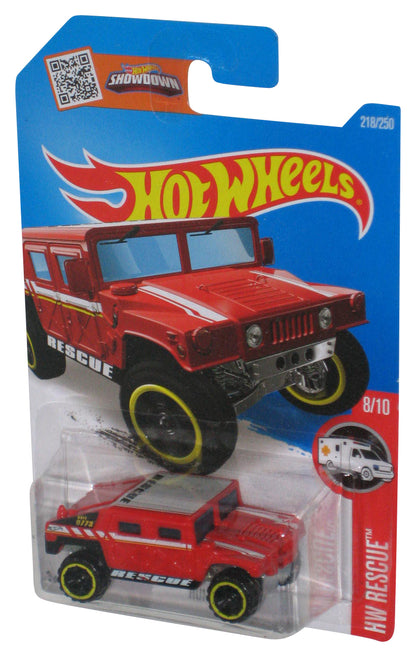 Hot Wheels Showdown (2015) HW Rescue 8/10 Red Humvee Toy Car 218/250