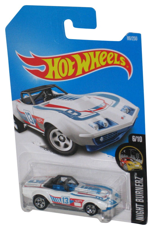Hot Wheels Nightburnerz 6/10 (2018) White '69 Corvette Racer Toy Car 86/250