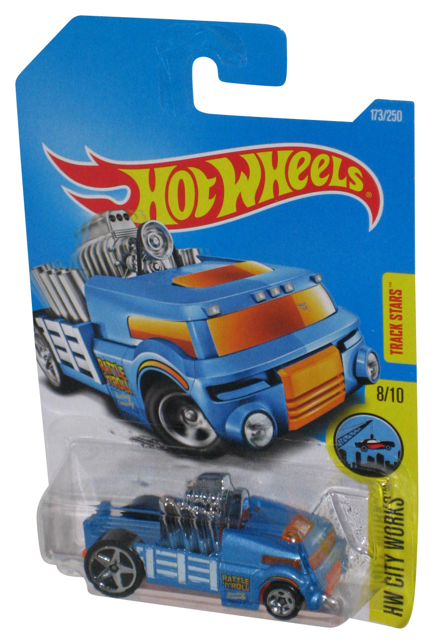 Hot Wheels HW City Works 8/10 (2016) Blue Crate Racer Toy Car 173/250