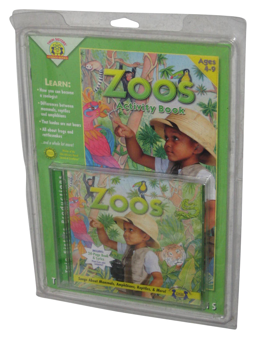 Twin Sisters Science Series Zoos (2001) Animals Activity Book w/ Music CD