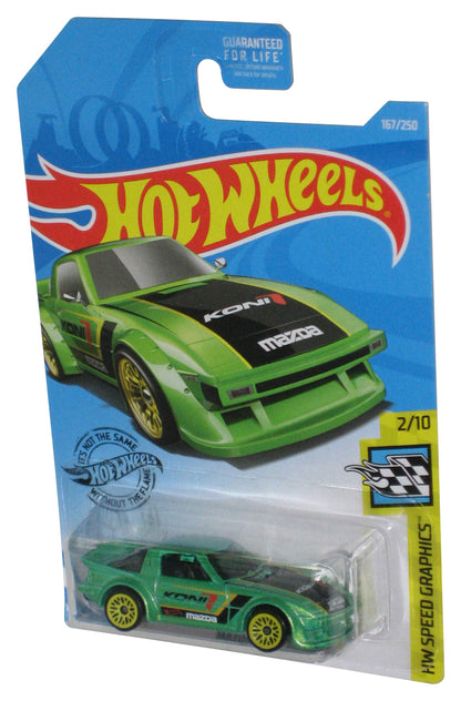 Hot Wheels HW Speed Graphics 2/10 (2017) Green Mazda RX-7 Toy Car 167/250