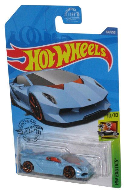 Hot Wheels HW Exotics 10/10 (2017) Blue Lamborghini Sesto Elemento Toy Car 164/250