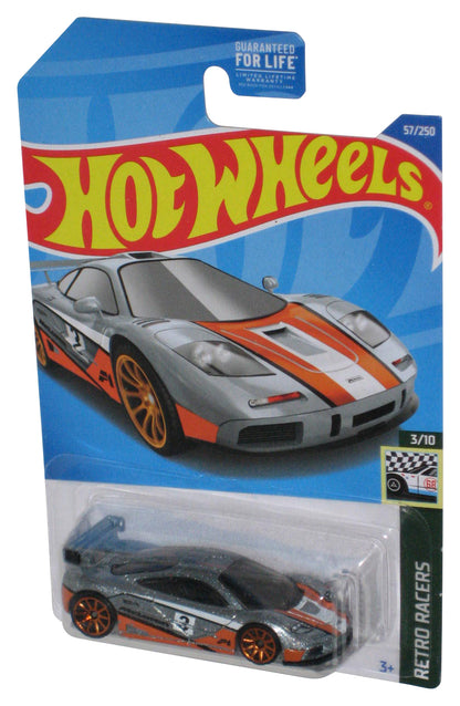 Hot Wheels Retro Racers 3/10 (2021) Silver & Orange McLaren F1 GTR Toy Car 57/250