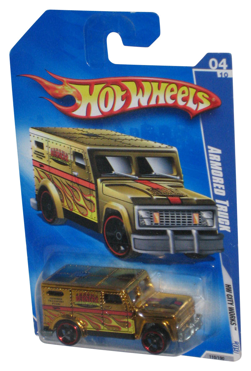 Hot Wheels HW City Works '09 4/10 (2008) Gold Armored Truck Toy 110/190
