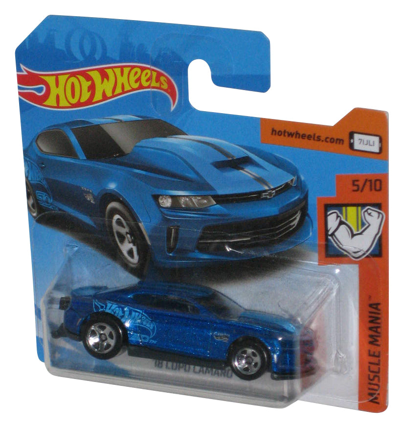 Hot Wheels Muscle Mania Short Card (2018) Blue '18 Copo Camaro SS Toy Car 5/10