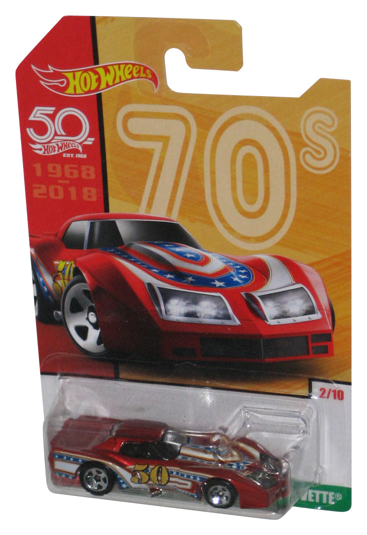 Hot Wheels 50th (2017) Red '76 Greenwood Corvette 70s Toy Car 2/10