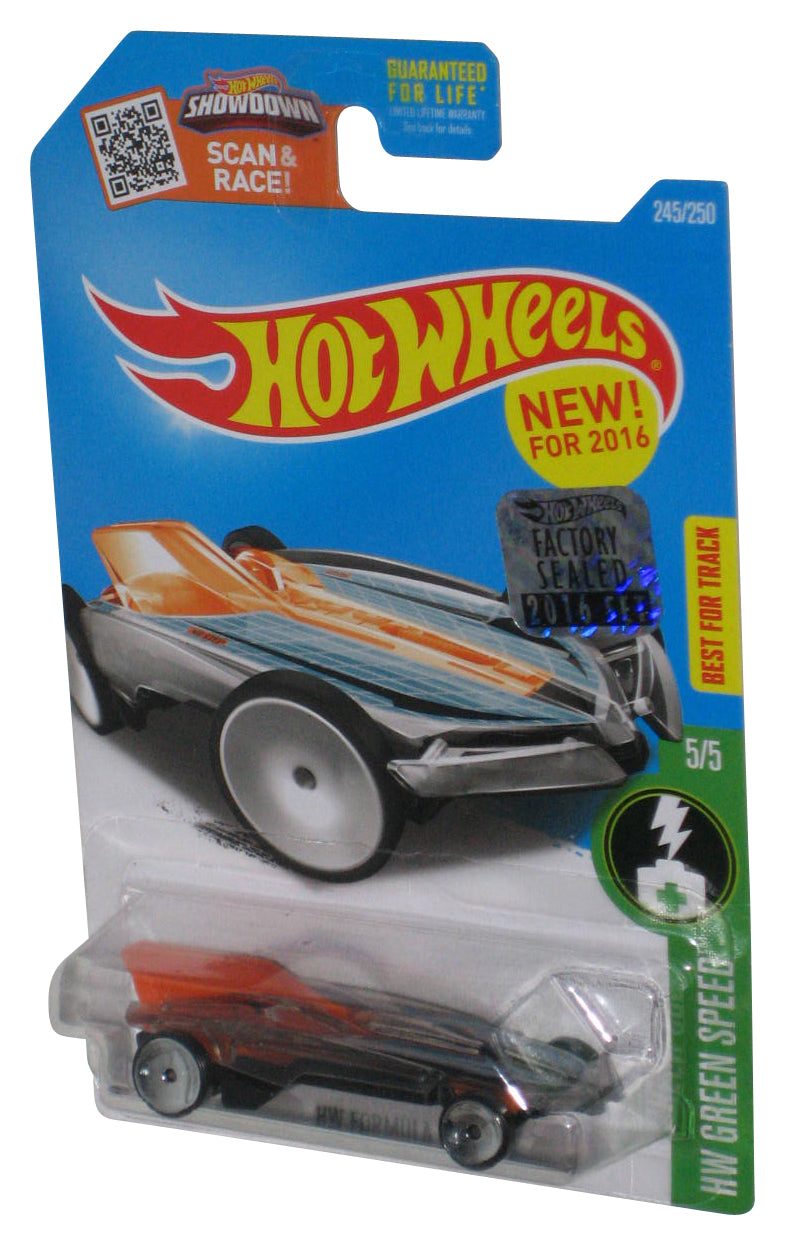 Hot Wheels HW Formula Solar Green Speed 5/5 Black & Orange Toy Car 245/250 w/ Factory Sealed Sticker