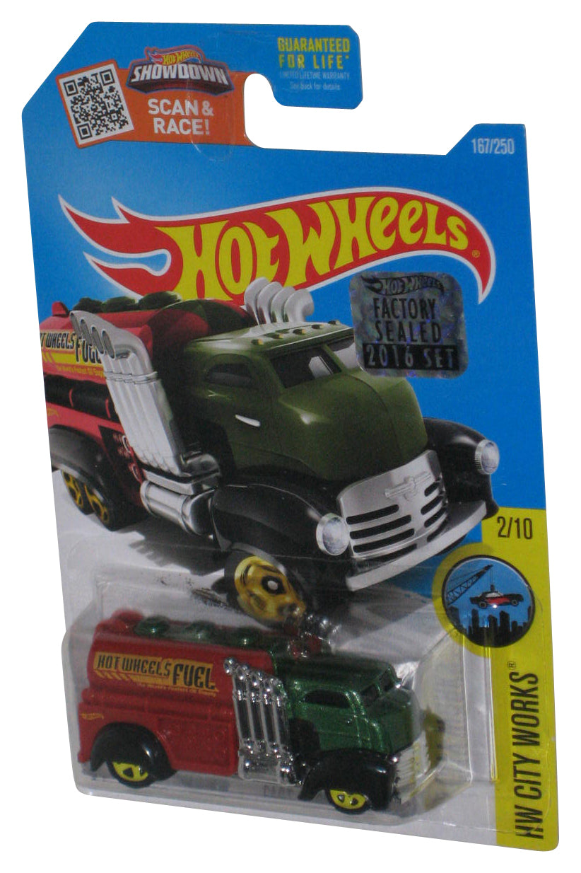 Hot Wheels HW City Works 2/10 (2015) Red & Green Fast Gassin Toy Car 167/250 w/ Factory Sealed Sticker