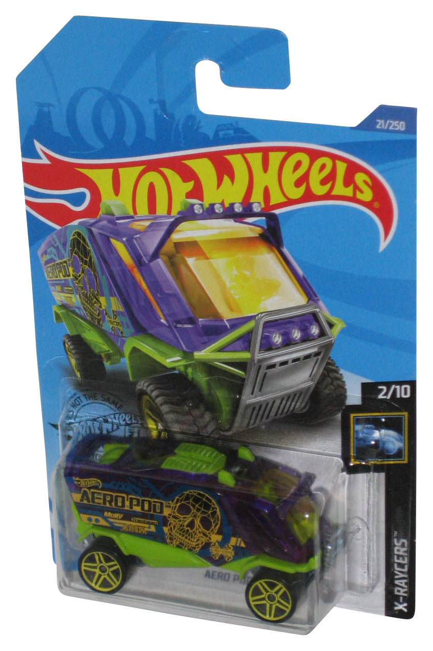 Hot Wheels X-Raycers 2/10 (2018) Green & Purple Aero Pod Toy Car 21/250