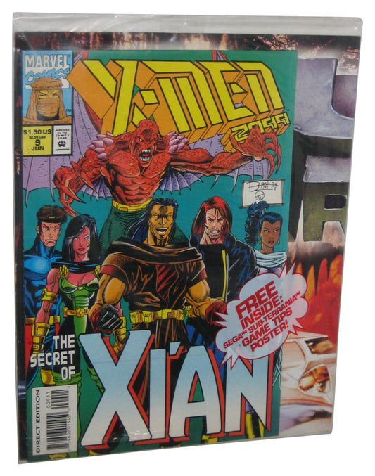Marvel X-Men 2099 Secret of Xian Comic Book Issue #9 w/ Sega Sub-Terrania Poster