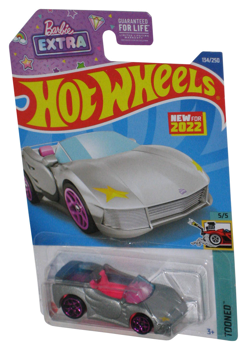 Hot Wheels Tooned 5/5 (2022) Barbie Extra Silver Toy Car 134/250