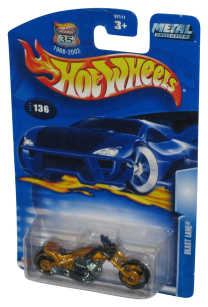 Hot Wheels Blast Lane (2006) Yellow Toy Motorcycle #136