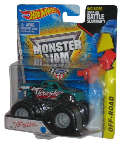 Hot Wheels Monster Jam Thrasher (2015) New Look Mattel Toy Truck #62 w/ Battle Slammer