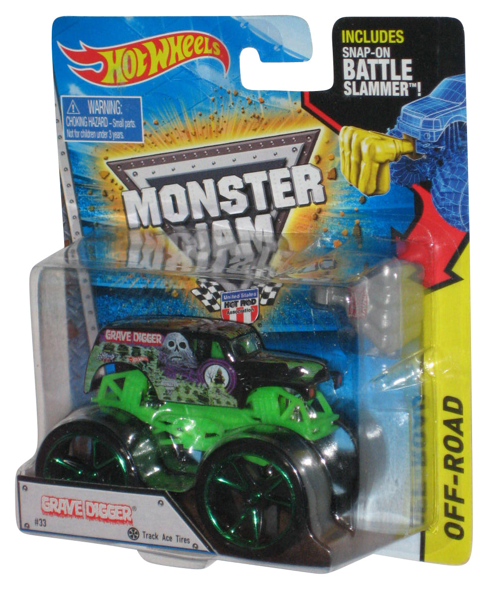 Hot Wheels Monster Jam (2014) Grave Digger Toy Truck #33 w/ Track Ace Tires