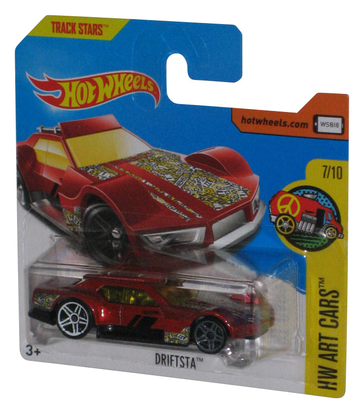 Hot Wheels HW Art (2015) Red Driftsta Toy Car 7/10 - (Short Card)