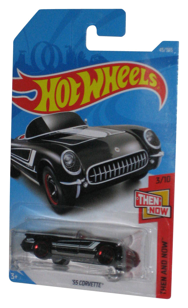 Hot Wheels Then And Now 3/10 (2017) Black '55 Corvette Toy Car 45/365