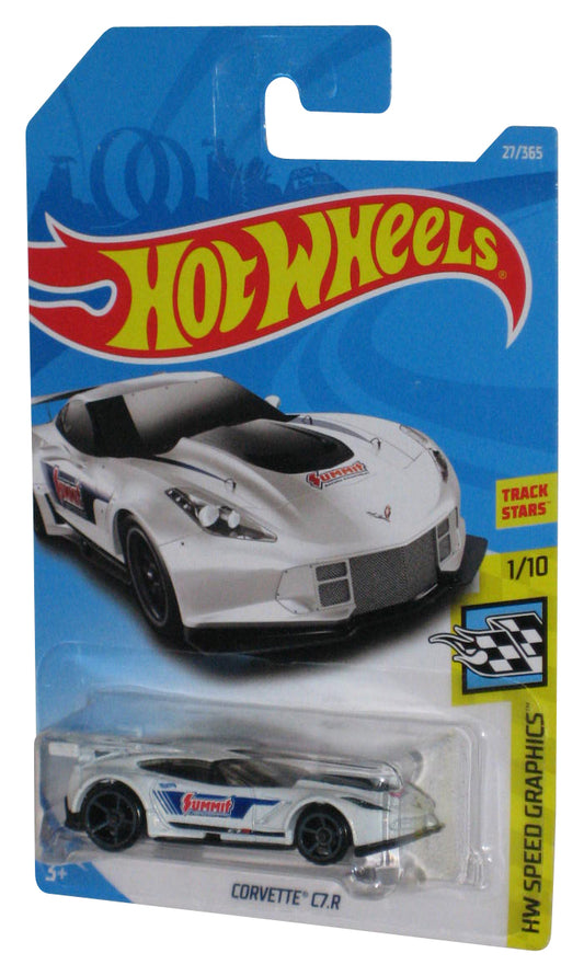 Hot Wheels HW Speed Graphics 1/10 (2017) White Corvette C7.R Toy Car 27/365