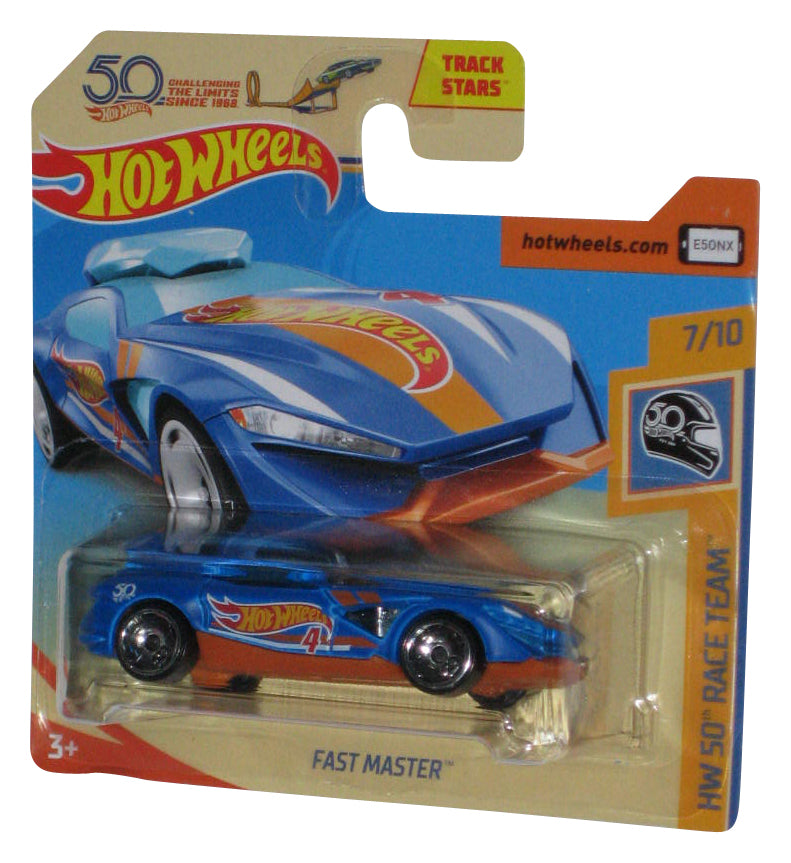Hot Wheels HW 50 Race Team (2017) Blue Fast Master Toy Car 7/10 - (Short Card)