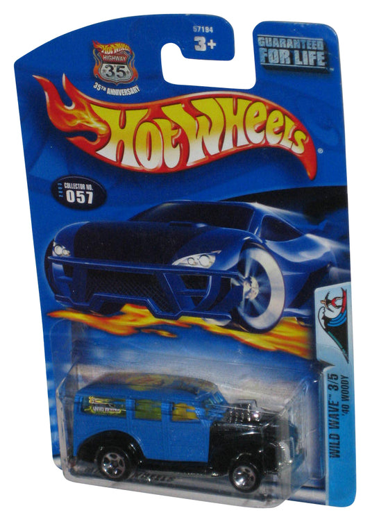 Hot Wheels Wild Wave 3/5 (2003) Blue '40 Woody Toy Car #057