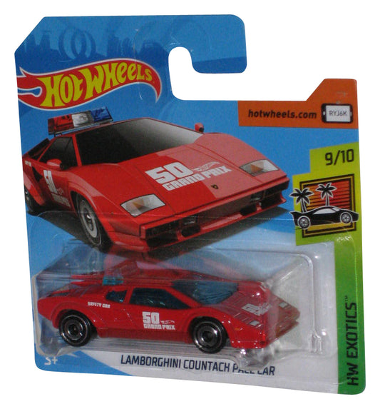 Hot Wheels HW Exotics (2017) Red Lamborghini Countach Pace Car Toy 9/10 - (Short Card)