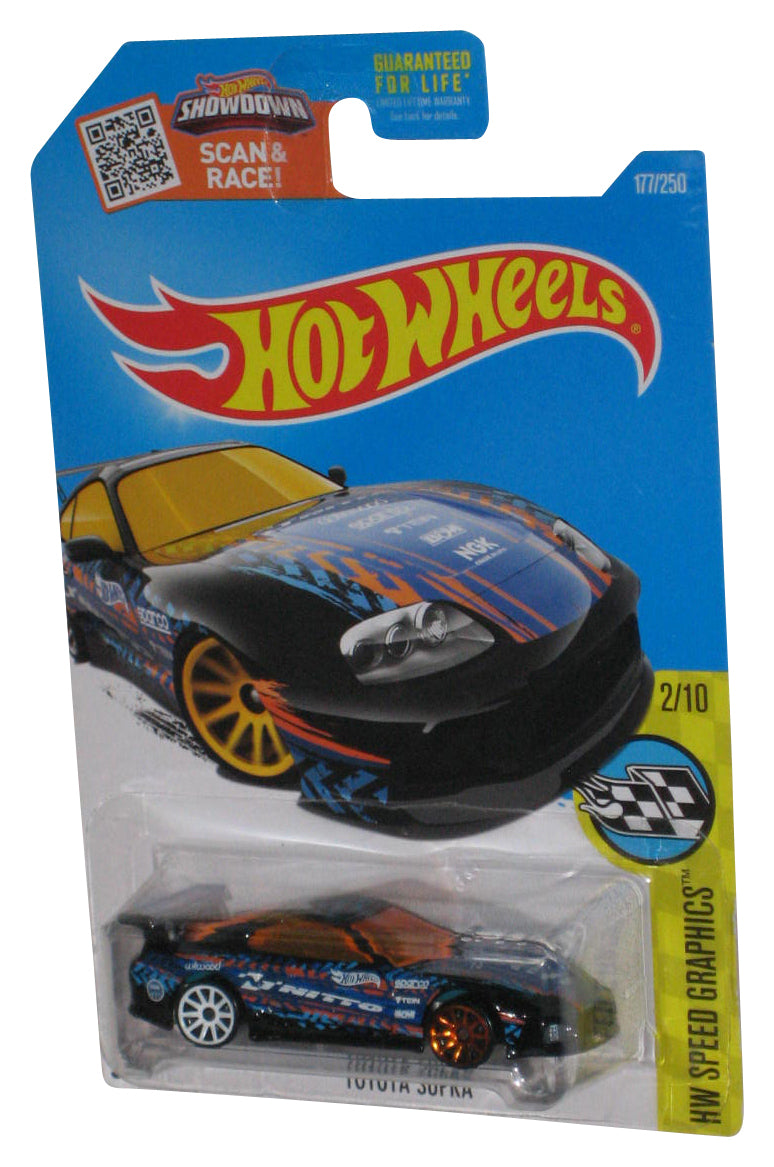 Hot Wheels HW Speed Graphics 2/10 (2015) Black Toyota Supra Toy Car 177/250