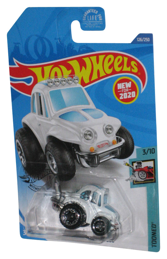 Hot Wheels Tooned 3/10 (2020) White '70 Volkswagen Baja Bug Toy Car 126/250 - (Cracked Plastic)