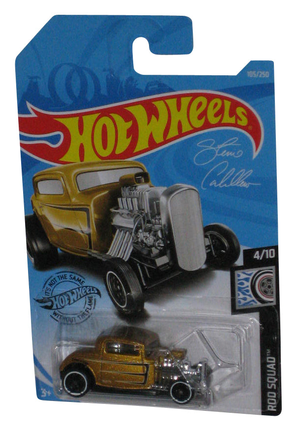 Hot Wheels Rod Squad 4/10 (2018) Gold '32 Ford Toy Car 105/250