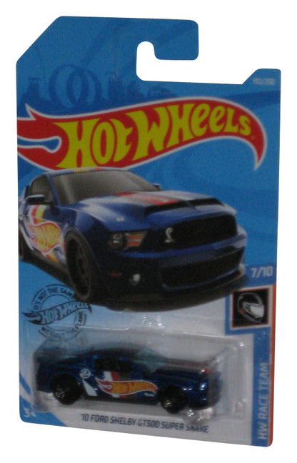 Hot Wheels Race Team 7/10 (2018) Blue '10 Ford Shelby GT500 Super Snake Toy Car 192/250