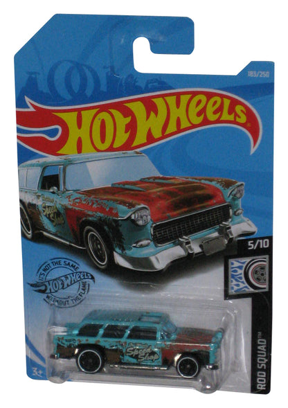Hot Wheels Rod Squad 5/10 (2018) Aqua Blue Classic '55 Nomad Toy Car 183/250