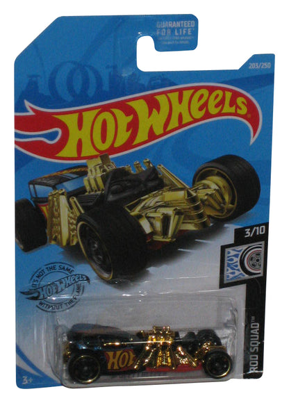 Hot Wheels Rod Squad 3/10 (2017) Black & Gold Street Creeper Toy Car 203/250