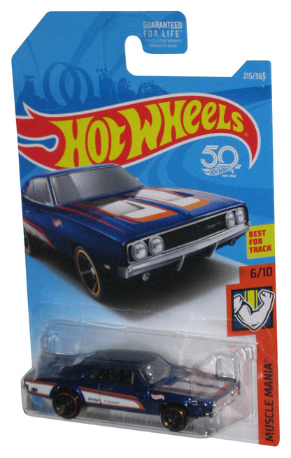 Hot Wheels Muscle Mania 6/10 (2017) Blue '69 Dodge Charger 500 Toy Car 215/365