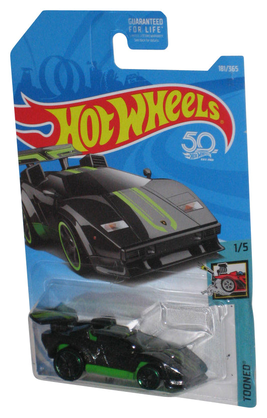 Hot Wheels Tooned 1/5 (2017) Lamborghini Countach Black & Green Toy Car 181/365