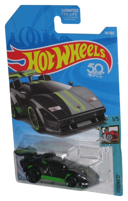 Hot Wheels Tooned 1/5 (2017) Lamborghini Countach Black & Green Toy Car 181/365