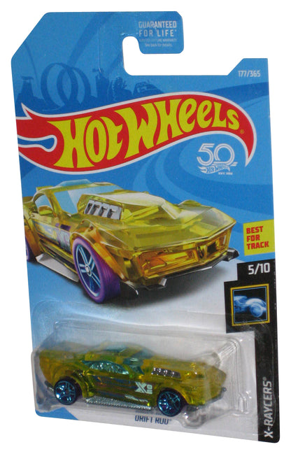 Hot Wheels X-Raycers 5/10 (2017) Mattel Yellow Drift Rod Car 177/365